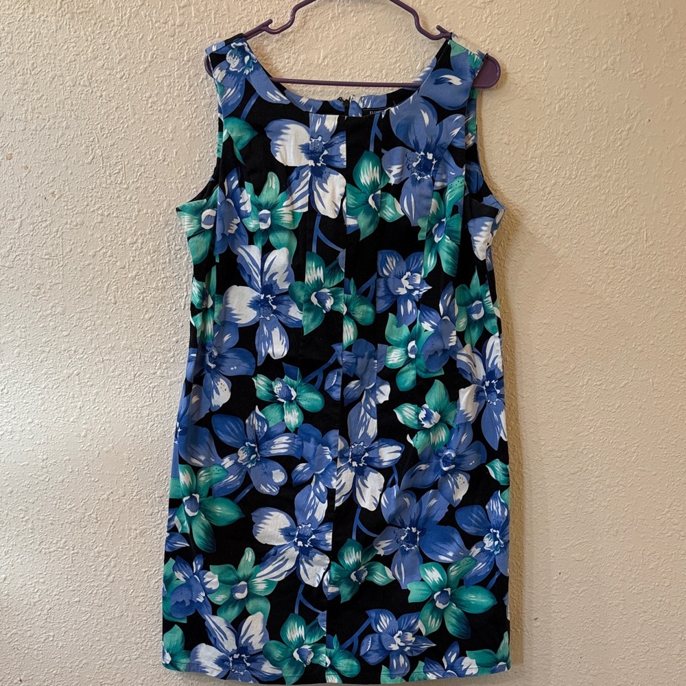 Elementz Floral Mini Dress - Black, Blue, and Green